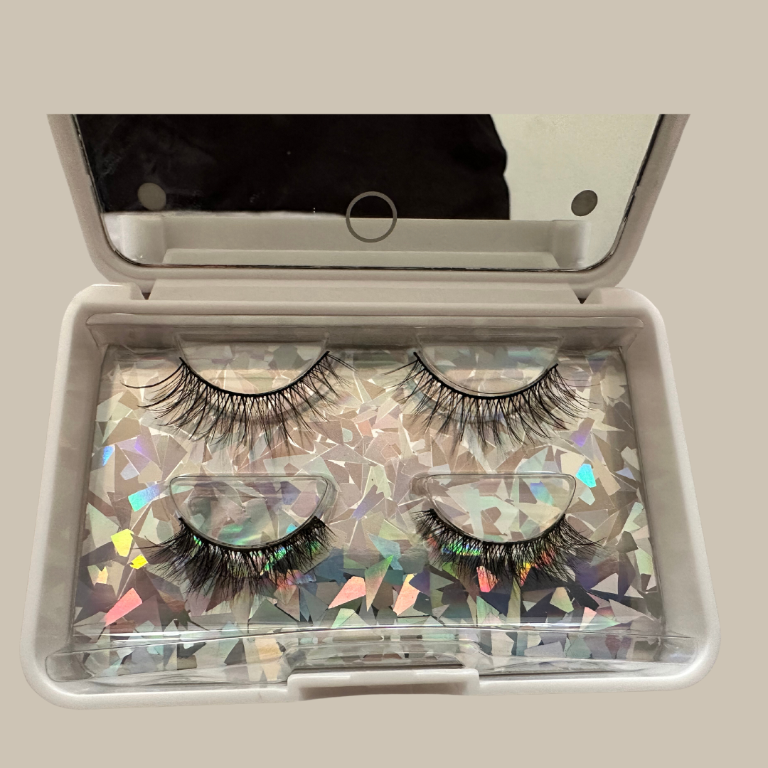 Eyelash Travel Case with LED Mirror